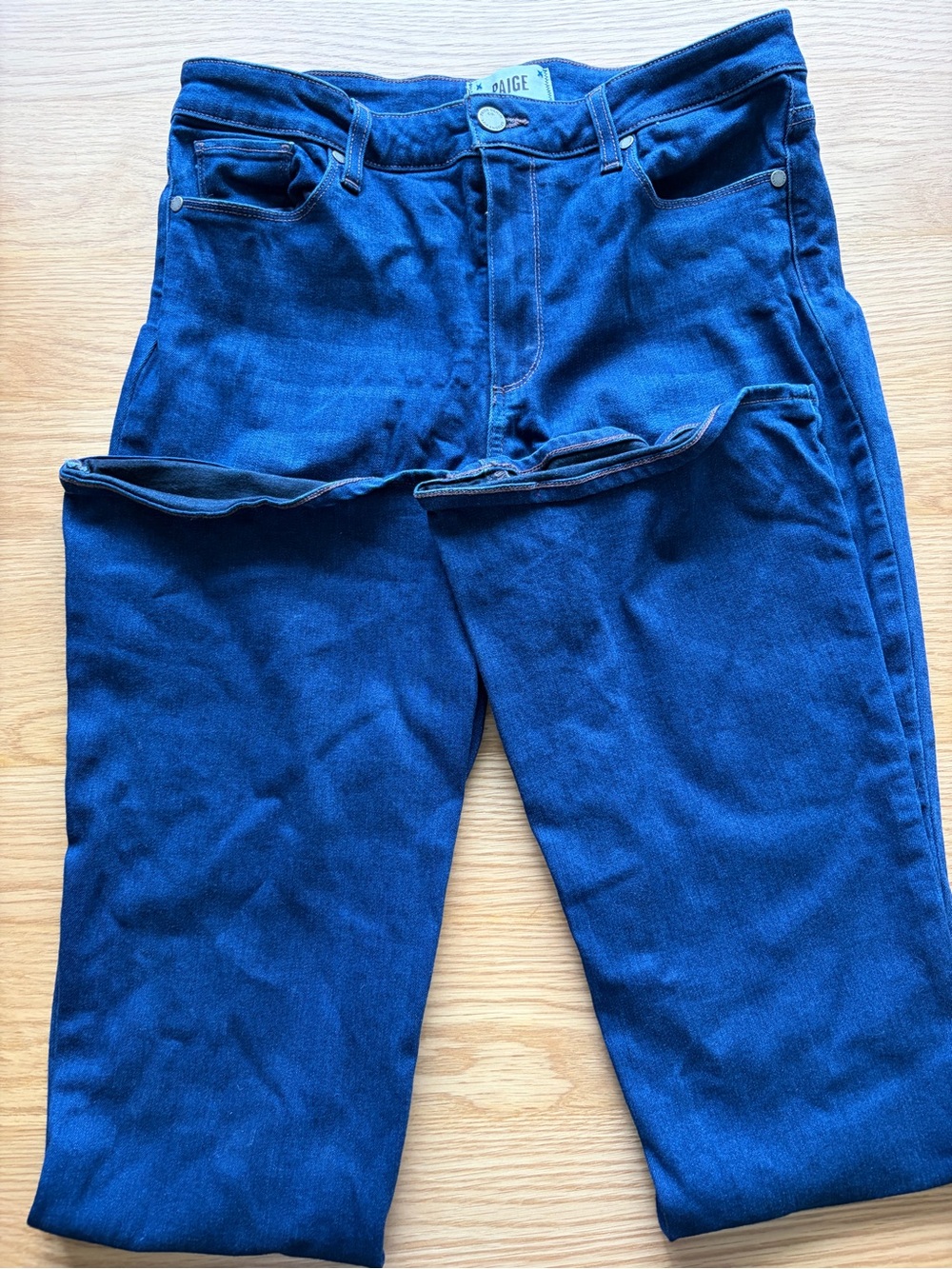 PAIGE Dark Blue High-Rise Jeans